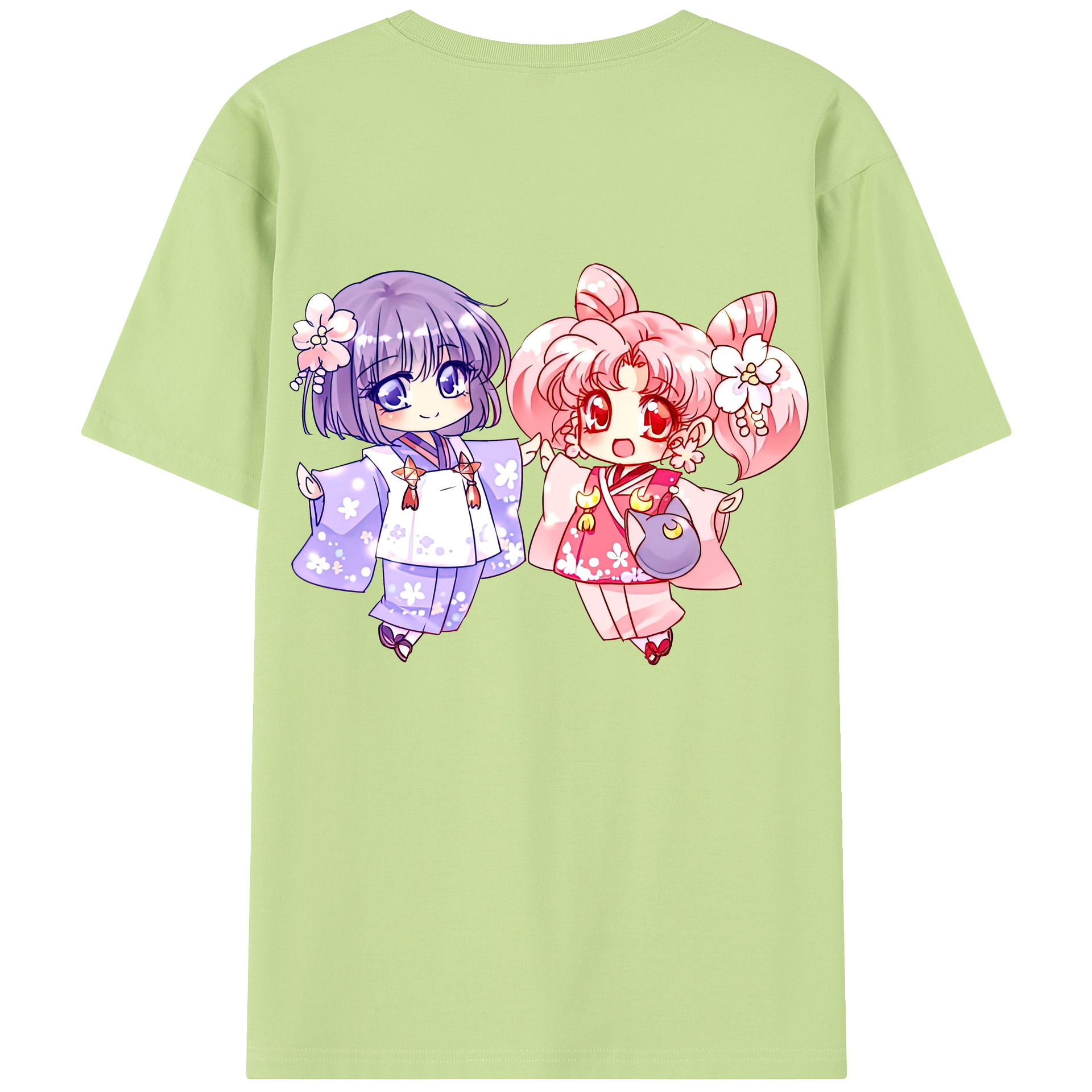 （画像用） 美少女戦士セーラームーン ちびうさ Sailor Moon Chibiusa Tsukino Usagi Small Lady Serenity 綿100％半袖Tシャツ（背面プリント）